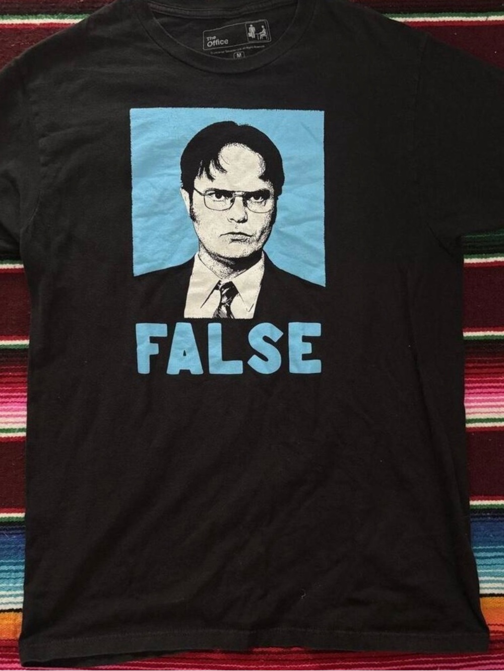 The Office 'False' Graphic Black Blue Tee